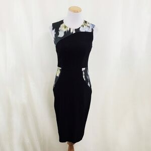 Vera Wang Collection black silk sheath dress size 0